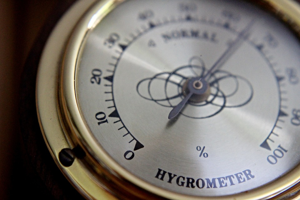 hygrometer in a humidor